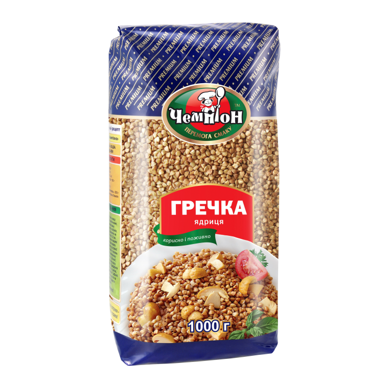 Гречка ядриця Premium ТМ “Чемпіон” (1кг)